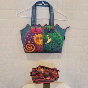Laurel Burch purse & 2 make up bags (s & l)